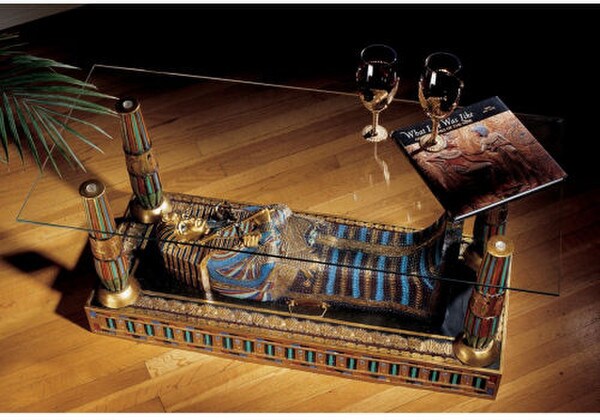 Luxor Sculptural Glass Topped Table Decorative Furniture